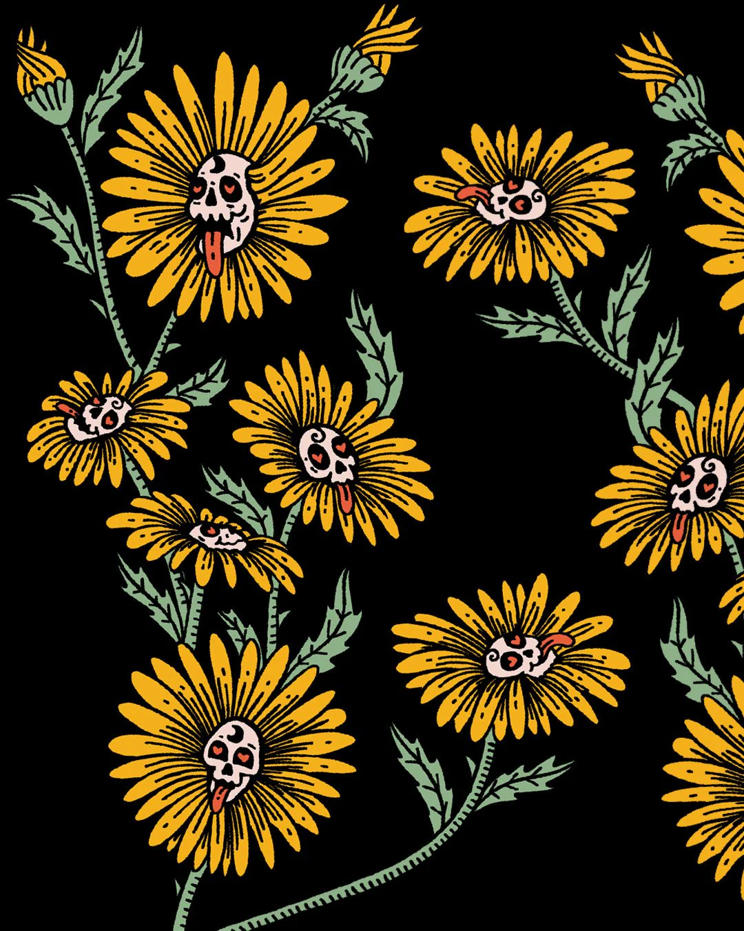 Skull Sunflower Shorts - Image 4