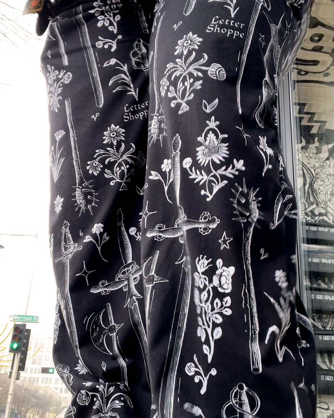 Swords and Flowers Cozy Loungewear Bottoms - Image 3