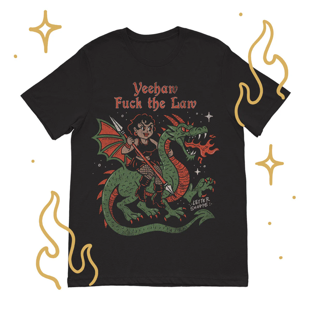 Yeehaw: Dragon Tri-blend Tee - Image 3